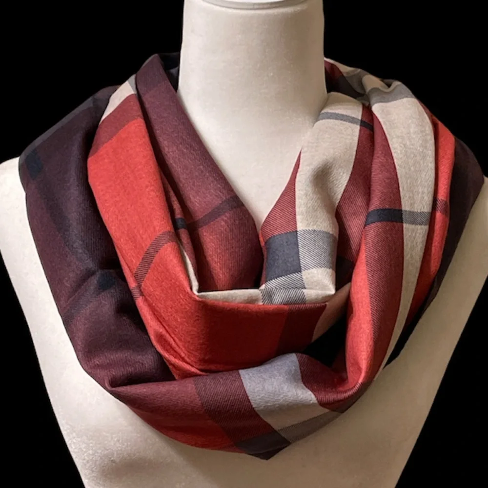 Soft RED Luxury Plaid Winter Scarf - Picture 6 of 6